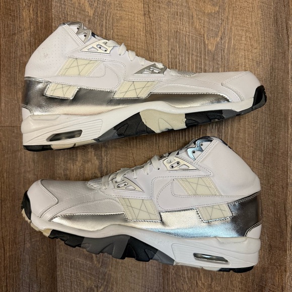 Nike Air Trainer SC High QS Metallic Silver White Super Bowl Trophy - Picture 2 of 10
